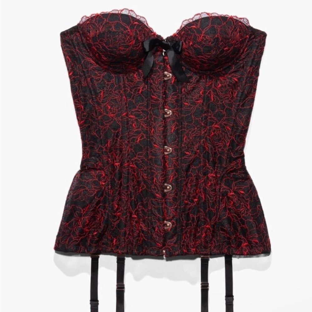 Savage x Fenty Embroidered Lace Corset Size XL